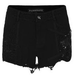 PUNK RAVE Short Gothique 'Cassiopee' Noir -ALCHEMY GOTHIC shop short gothique cassiopee noir 18