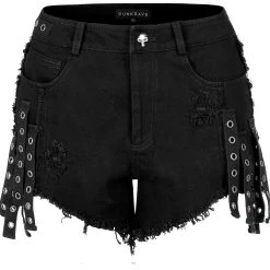 PUNK RAVE Short Gothique 'Ragged' Noir 31 PUNK RAVE Short Gothique 'Ragged' Noir -ALCHEMY GOTHIC shop short gothique ragged noir 11