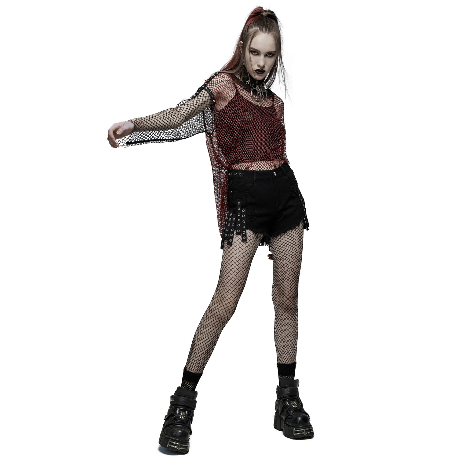 PUNK RAVE Short Gothique 'Ragged' Noir 5 PUNK RAVE Short Gothique 'Ragged' Noir – Image 3