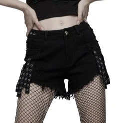 PUNK RAVE Short Gothique 'Ragged' Noir 27 PUNK RAVE Short Gothique 'Ragged' Noir -ALCHEMY GOTHIC shop short gothique ragged noir 7