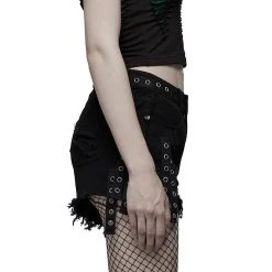 PUNK RAVE Short Gothique 'Ragged' Noir 29 PUNK RAVE Short Gothique 'Ragged' Noir -ALCHEMY GOTHIC shop short gothique ragged noir 9