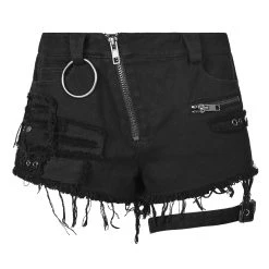PUNK RAVE Short Gothique 'Tank Girl' Noir -ALCHEMY GOTHIC shop short gothique tank girl noir 5