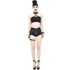 DEVIL FASHION Short 'Iona' Noir -ALCHEMY GOTHIC shop short iona noir 4
