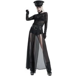 PUNK RAVE Short-Jupe 'Mortifera' En Simili Cuir Noir -ALCHEMY GOTHIC shop short jupe mortifera en simili cuir noir 7