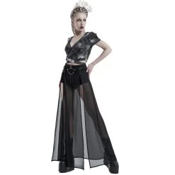 PUNK RAVE Short-Jupe 'Mortifera' Noire -ALCHEMY GOTHIC shop short jupe mortifera noire 5