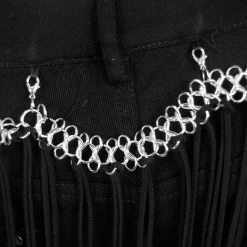 DEVIL FASHION Short Noir Déchiré Avec Ceinture De Franges -ALCHEMY GOTHIC shop short noir dechire avec ceinture de franges 10