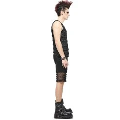 DEVIL FASHION Short Pour Hommes 'Bommot' Noir -ALCHEMY GOTHIC shop short pour hommes bommot noir 3