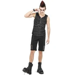 DEVIL FASHION Short Pour Hommes 'Bommot' Noir -ALCHEMY GOTHIC shop short pour hommes bommot noir 4