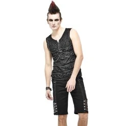 DEVIL FASHION Short Pour Hommes 'Bommot' Noir -ALCHEMY GOTHIC shop short pour hommes bommot noir 6