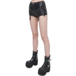 DEVIL FASHION Short Sexy 'Pentagram' En Simili Cuir Noir -ALCHEMY GOTHIC shop short sexy pentagram en simili cuir noir 10