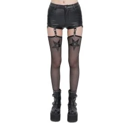 DEVIL FASHION Short Sexy 'Pentagram' En Simili Cuir Noir -ALCHEMY GOTHIC shop short sexy pentagram en simili cuir noir 7