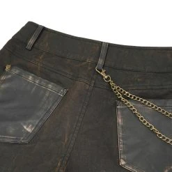 DEVIL FASHION Short 'Steampunk Gear' Marron -ALCHEMY GOTHIC shop short steampunk gear marron 16