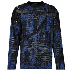 PUNK RAVE Sweat 'Neobus' Noir Et Bleu