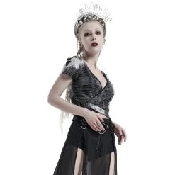 PUNK RAVE T-Shirt à Manches Courtes 'Punk Bandage' Gris -ALCHEMY GOTHIC shop t shirt a manches courtes punk bandage gris 3