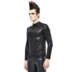 DEVIL FASHION T-Shirt à Manches Longues 'Cyber Punk' Noir Brillant -ALCHEMY GOTHIC shop t shirt a manches longues cyber punk noir brillant 3