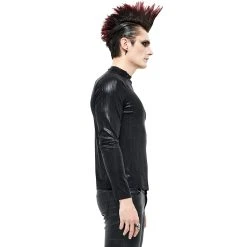 DEVIL FASHION T-Shirt à Manches Longues 'Cyber Punk' Noir Brillant -ALCHEMY GOTHIC shop t shirt a manches longues cyber punk noir brillant 4