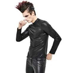 DEVIL FASHION T-Shirt à Manches Longues 'Cyber Punk' Noir Brillant -ALCHEMY GOTHIC shop t shirt a manches longues cyber punk noir brillant 5