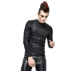 DEVIL FASHION T-Shirt à Manches Longues 'Cyber Punk' Noir Brillant -ALCHEMY GOTHIC shop t shirt a manches longues cyber punk noir brillant 6