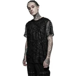 PUNK RAVE T-Shirt 'Broken Holes' Noir -ALCHEMY GOTHIC shop t shirt broken holes noir 4