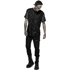 PUNK RAVE T-Shirt 'Broken Holes' Noir -ALCHEMY GOTHIC shop t shirt broken holes noir 6