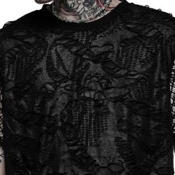 PUNK RAVE T-Shirt 'Broken Holes' Noir -ALCHEMY GOTHIC shop t shirt broken holes noir 7