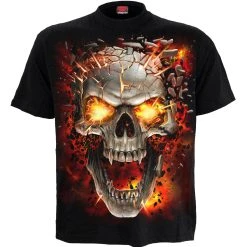 Spiral Direct T-Shirt Manches Courtes Pour Enfants 'Skull Blast' Noir