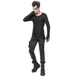 DEVIL FASHION T-Shirt Manches Longues Asymétrique 'Titan' Noir -ALCHEMY GOTHIC shop t shirt manches longues asymetrique titan noir 11
