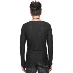DEVIL FASHION T-Shirt Manches Longues Asymétrique 'Titan' Noir -ALCHEMY GOTHIC shop t shirt manches longues asymetrique titan noir 2