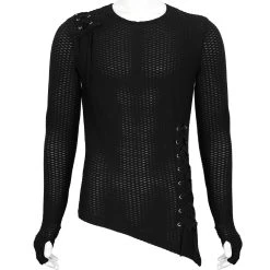 DEVIL FASHION T-Shirt Manches Longues Asymétrique 'Titan' Noir