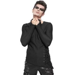 DEVIL FASHION T-Shirt Manches Longues Asymétrique 'Titan' Noir -ALCHEMY GOTHIC shop t shirt manches longues asymetrique titan noir 9