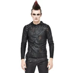 ALCHEMY GOTHIC shop -ALCHEMY GOTHIC shop t shirt manches longues diablo shabby a capuche noir 1