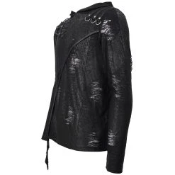 DEVIL FASHION T-Shirt Manches Longues 'Diablo Shabby' à Capuche Noir -ALCHEMY GOTHIC shop t shirt manches longues diablo shabby a capuche noir 10