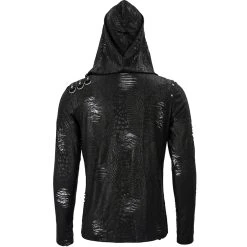 DEVIL FASHION T-Shirt Manches Longues 'Diablo Shabby' à Capuche Noir -ALCHEMY GOTHIC shop t shirt manches longues diablo shabby a capuche noir 12