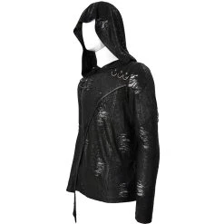 DEVIL FASHION T-Shirt Manches Longues 'Diablo Shabby' à Capuche Noir -ALCHEMY GOTHIC shop t shirt manches longues diablo shabby a capuche noir 13