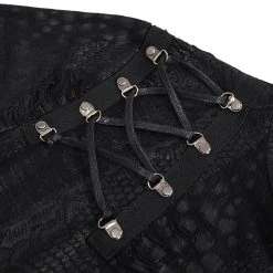 DEVIL FASHION T-Shirt Manches Longues 'Diablo Shabby' à Capuche Noir -ALCHEMY GOTHIC shop t shirt manches longues diablo shabby a capuche noir 15