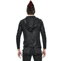 DEVIL FASHION T-Shirt Manches Longues 'Diablo Shabby' à Capuche Noir -ALCHEMY GOTHIC shop t shirt manches longues diablo shabby a capuche noir 4