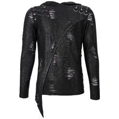 DEVIL FASHION T-Shirt Manches Longues 'Diablo Shabby' à Capuche Noir -ALCHEMY GOTHIC shop t shirt manches longues diablo shabby a capuche noir 8