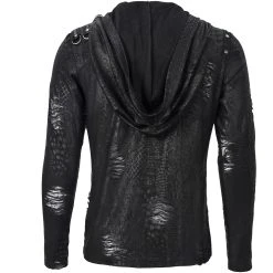 DEVIL FASHION T-Shirt Manches Longues 'Diablo Shabby' à Capuche Noir -ALCHEMY GOTHIC shop t shirt manches longues diablo shabby a capuche noir 9