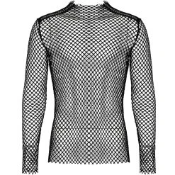 PUNK RAVE T-Shirt Manches Longues 'Xanthus' En Résille Noire -ALCHEMY GOTHIC shop t shirt manches longues xanthus en resille noire 12