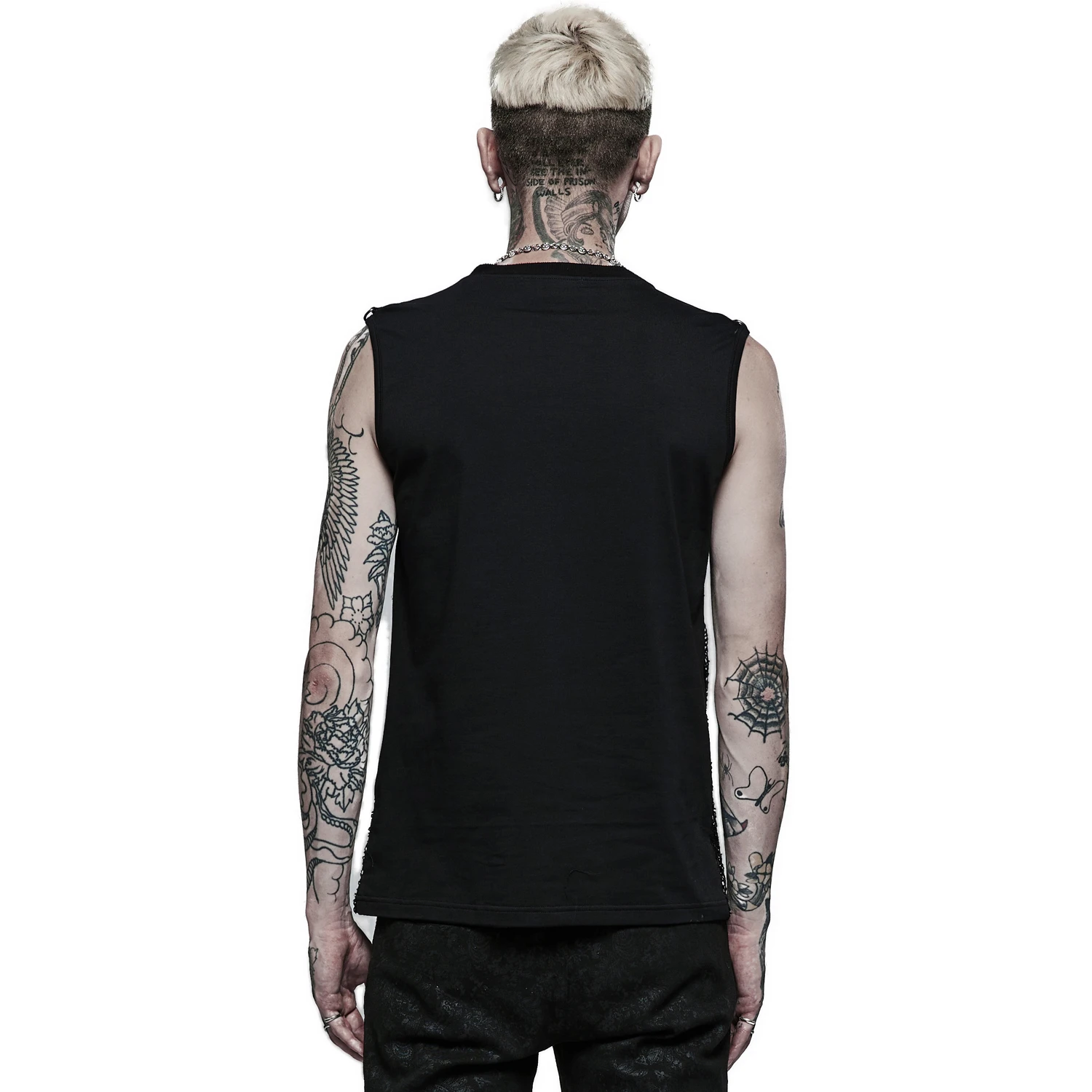 PUNK RAVE T-Shirt Pour Hommes 'Punk Mesh' Noir 5 PUNK RAVE T-Shirt Pour Hommes 'Punk Mesh' Noir – Image 3