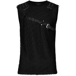 PUNK RAVE T-Shirt Pour Hommes 'Punk Mesh' Noir