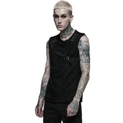 PUNK RAVE T-Shirt Pour Hommes 'Punk Mesh' Noir 18 PUNK RAVE T-Shirt Pour Hommes 'Punk Mesh' Noir -ALCHEMY GOTHIC shop t shirt pour hommes punk mesh noir 3