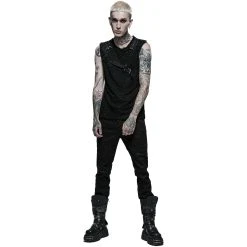 PUNK RAVE T-Shirt Pour Hommes 'Punk Mesh' Noir 19 PUNK RAVE T-Shirt Pour Hommes 'Punk Mesh' Noir -ALCHEMY GOTHIC shop t shirt pour hommes punk mesh noir 4