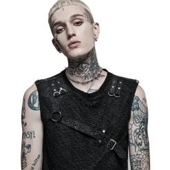 PUNK RAVE T-Shirt Pour Hommes 'Punk Mesh' Noir 20 PUNK RAVE T-Shirt Pour Hommes 'Punk Mesh' Noir -ALCHEMY GOTHIC shop t shirt pour hommes punk mesh noir 5