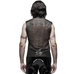 PUNK RAVE T-Shirt Sans Manches 'Burning Man' En Résille Marron 15 PUNK RAVE T-Shirt Sans Manches 'Burning Man' En Résille Marron -ALCHEMY GOTHIC shop t shirt sans manches burning man en resille marron 2
