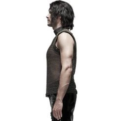 PUNK RAVE T-Shirt Sans Manches 'Burning Man' En Résille Marron 16 PUNK RAVE T-Shirt Sans Manches 'Burning Man' En Résille Marron -ALCHEMY GOTHIC shop t shirt sans manches burning man en resille marron 3