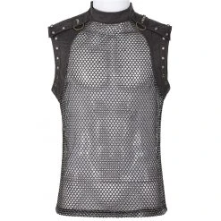 PUNK RAVE T-Shirt Sans Manches 'Burning Man' En Résille Marron 19 PUNK RAVE T-Shirt Sans Manches 'Burning Man' En Résille Marron -ALCHEMY GOTHIC shop t shirt sans manches burning man en resille marron 6