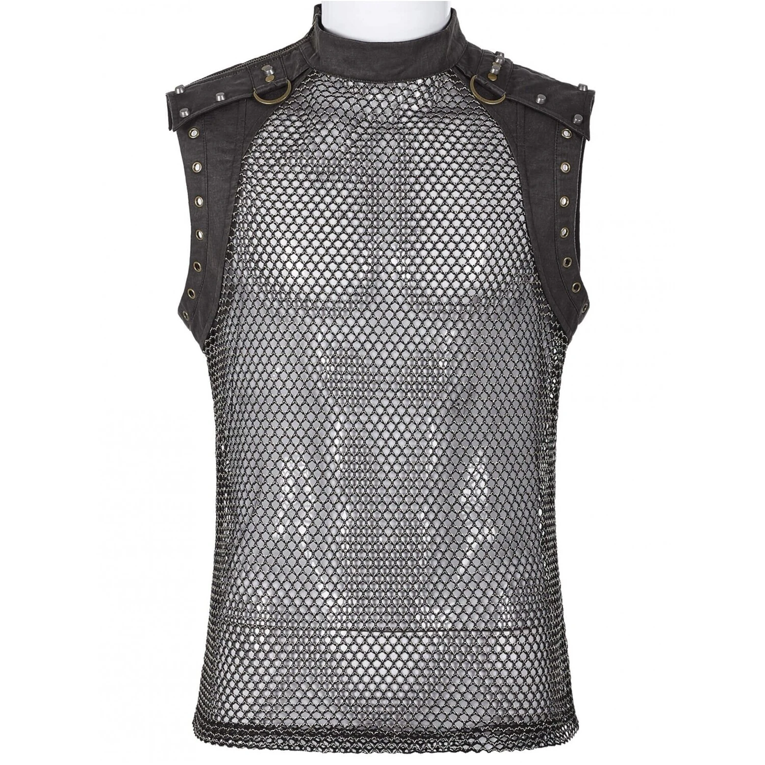 PUNK RAVE T-Shirt Sans Manches 'Burning Man' En Résille Marron 9 PUNK RAVE T-Shirt Sans Manches 'Burning Man' En Résille Marron – Image 7