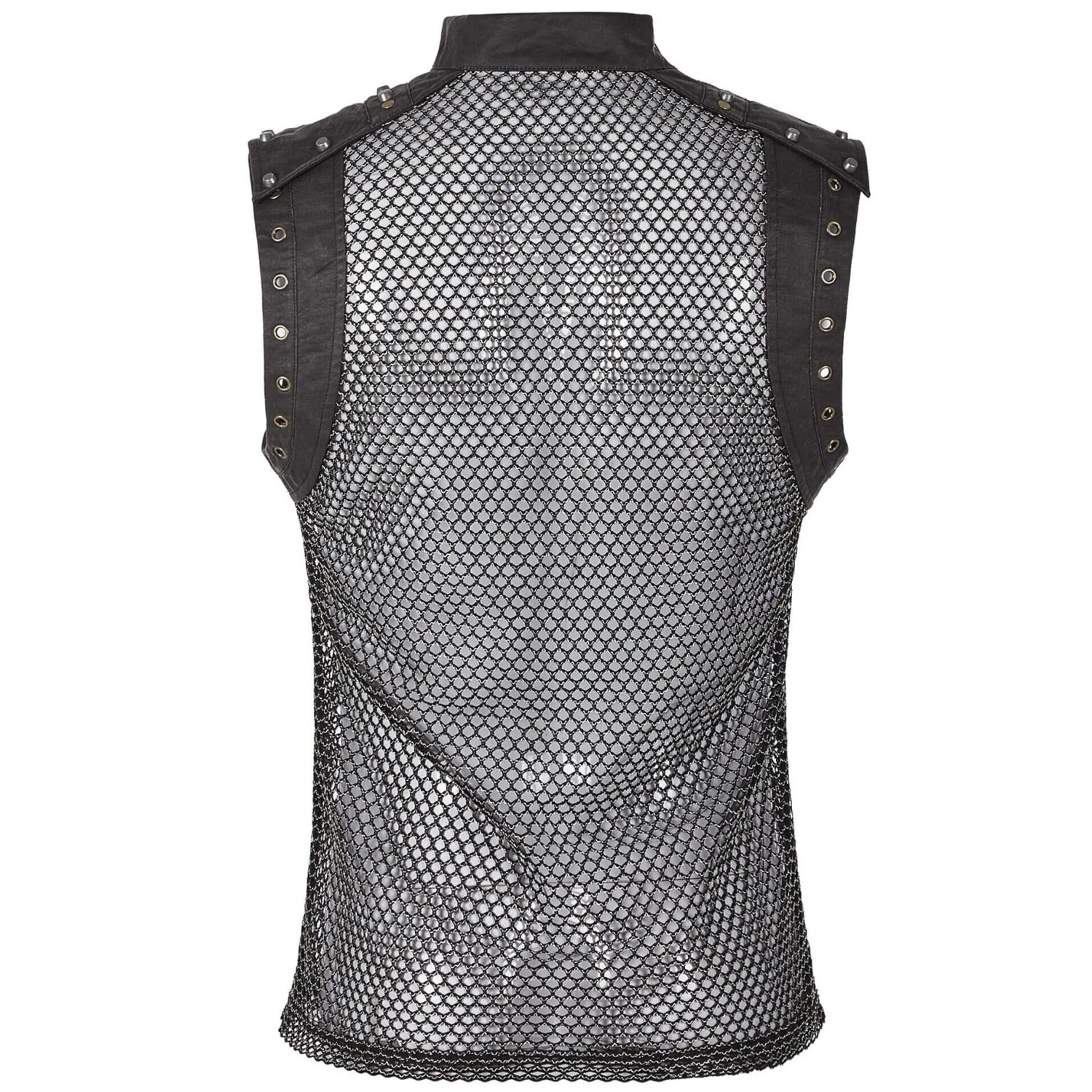 PUNK RAVE T-Shirt Sans Manches 'Burning Man' En Résille Marron 10 PUNK RAVE T-Shirt Sans Manches 'Burning Man' En Résille Marron – Image 8