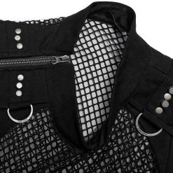 PUNK RAVE T-Shirt Sans Manches 'Burning Man' En Résille Noire 29 PUNK RAVE T-Shirt Sans Manches 'Burning Man' En Résille Noire -ALCHEMY GOTHIC shop t shirt sans manches burning man en resille noire 12